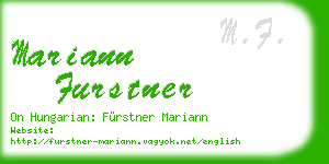 mariann furstner business card