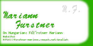 mariann furstner business card